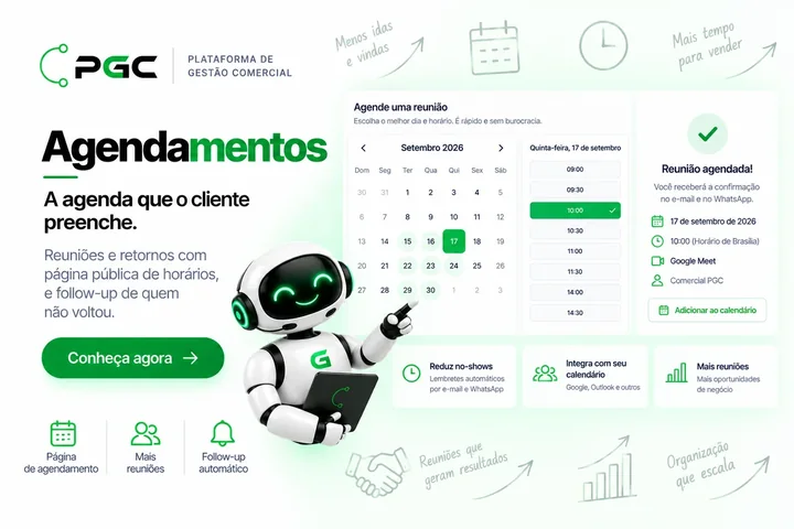 Tela do módulo Agendamentos da PGC