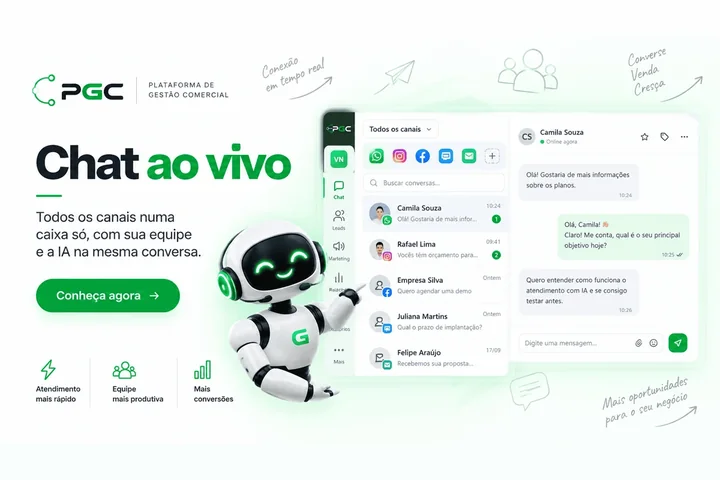Tela do módulo Chat ao vivo da PGC