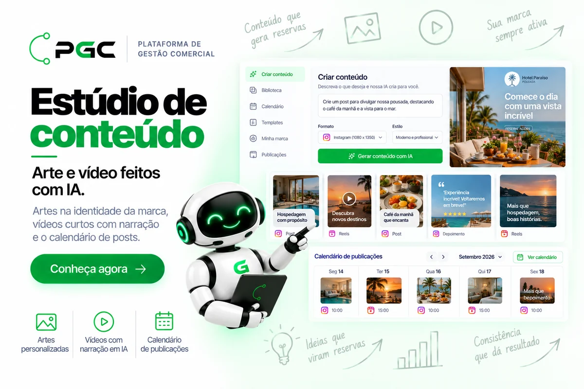 Arte e vídeo feitos com IA — Estúdio de conteúdo na plataforma PGC