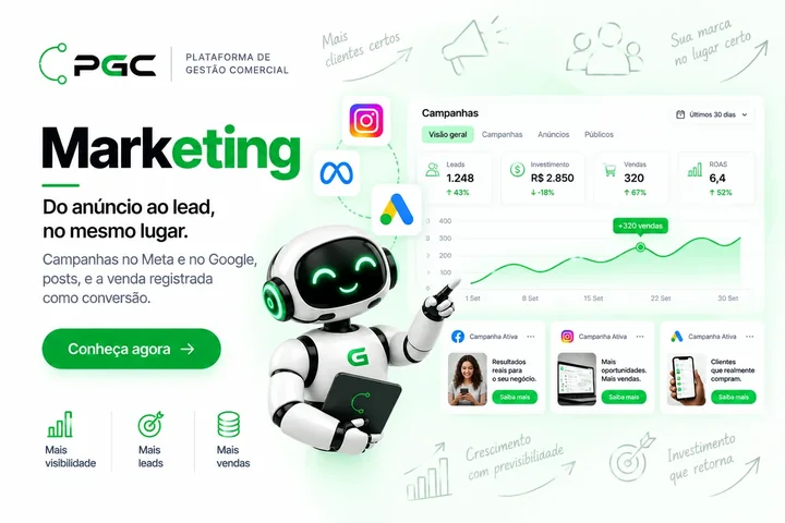 Tela do módulo Marketing da PGC