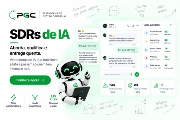 Tela do módulo SDRs de IA da PGC